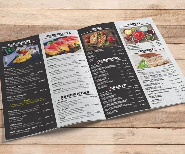 Meniuri de restaurant laminate